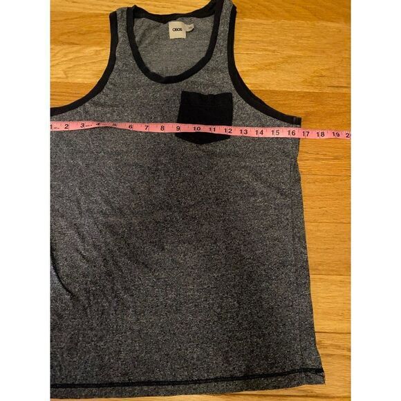 ASOS, women's grey racerback cotton tank top with front pocket size XS - Picture 5 of 8